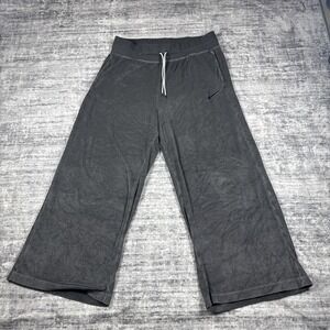 Nike High-Waisted Wide-Leg XL Terry Pants Uncuffed Dark Grey SweatPants